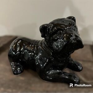 English BullDog Ceramic statue black NWOT